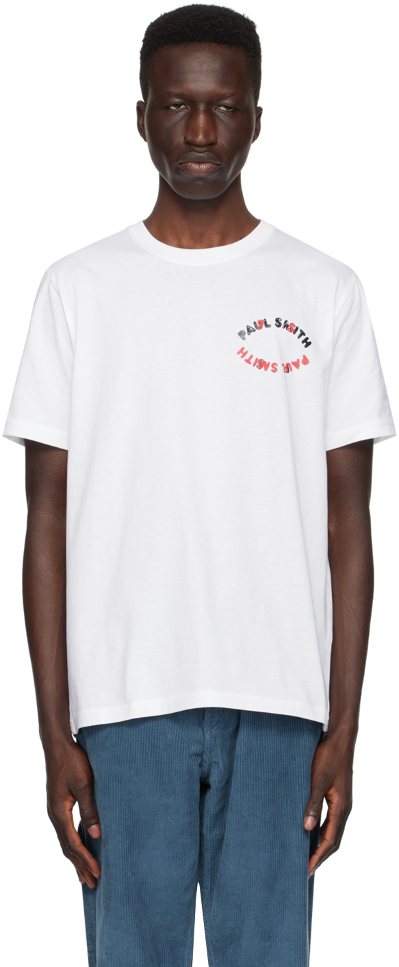 Shop Ps By Paul Smith White Happy Eye T-shirt In 1 Whites
