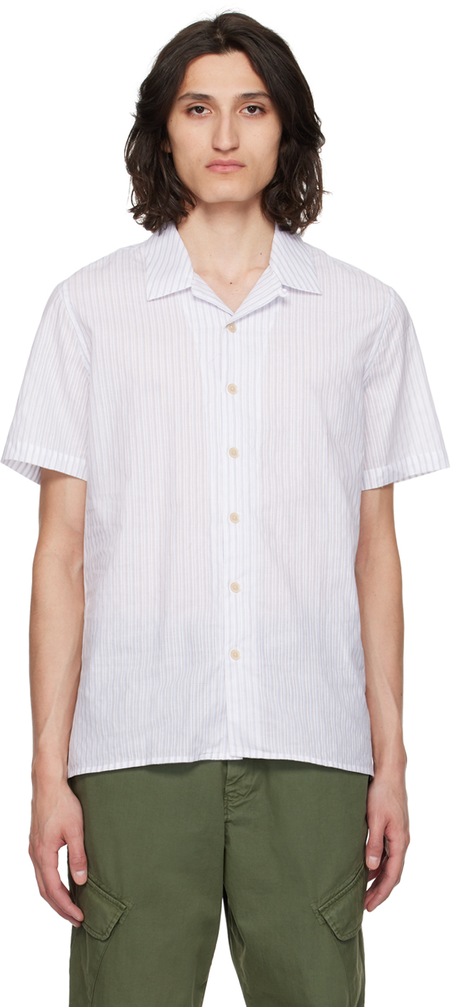 Ps By Paul Smith White Striped Shirt In 2 Whites