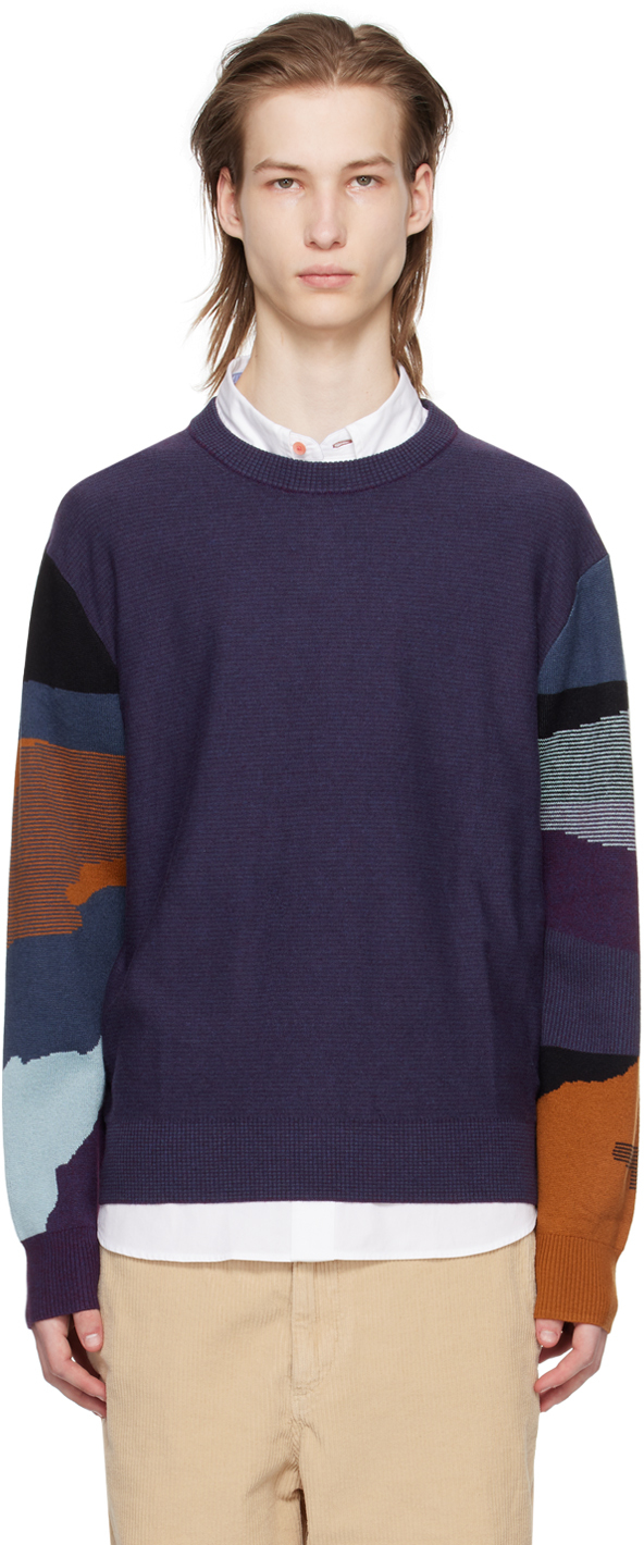 Shop Ps By Paul Smith Purple Plains Sweater In 48 Blues