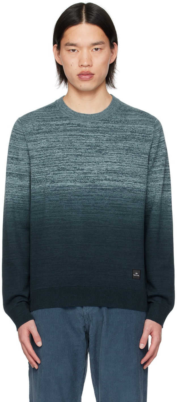Ps By Paul Smith Blue Crewneck Jumper In 48 Blues
