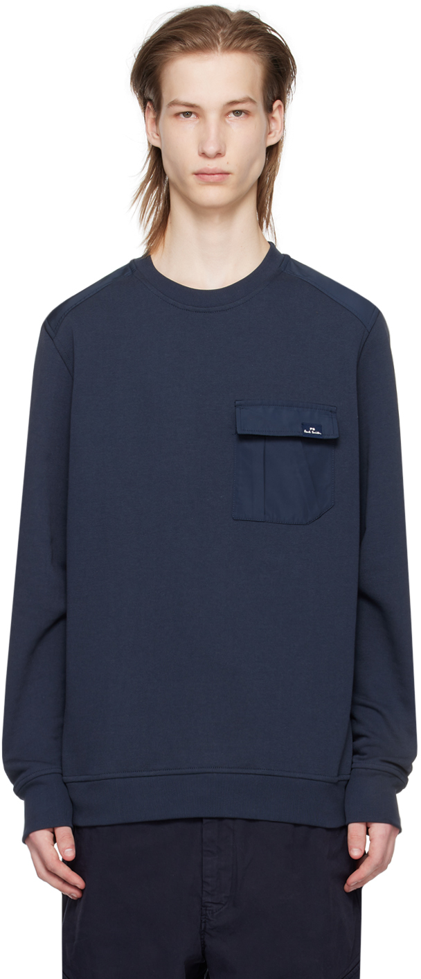 Shop Ps By Paul Smith Navy Patch Pocket Sweatshirt In 49 Blues