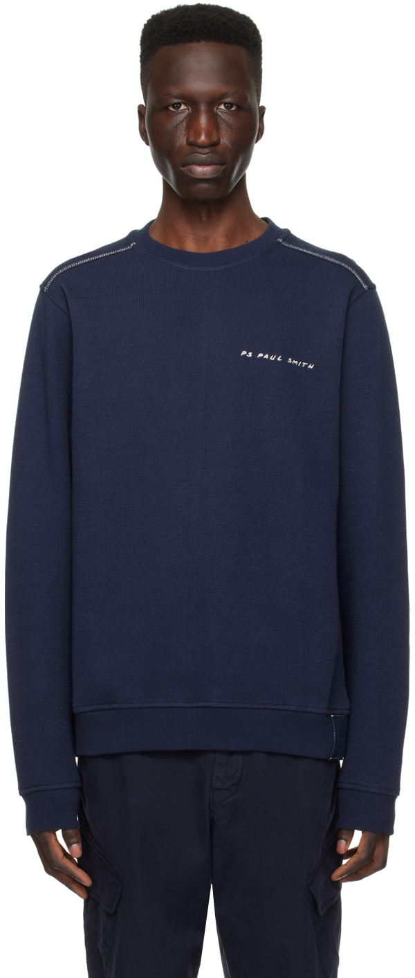 Shop Ps By Paul Smith Navy Embroidered Sweater In 49 Blues