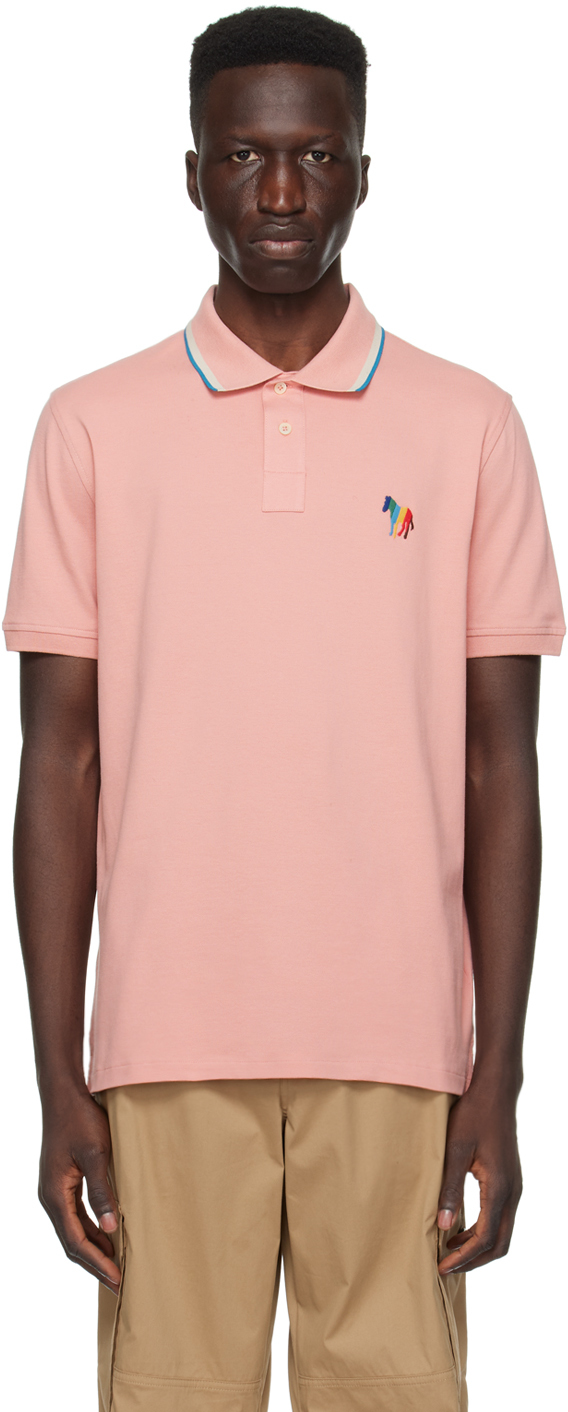 Shop Ps By Paul Smith Pink Broad Stripe Zebra Polo In 21 Pinks