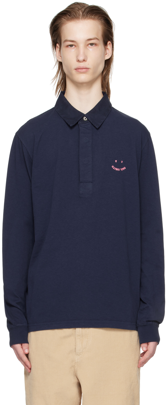 Shop Ps By Paul Smith Navy Happy Polo In 49a Blues