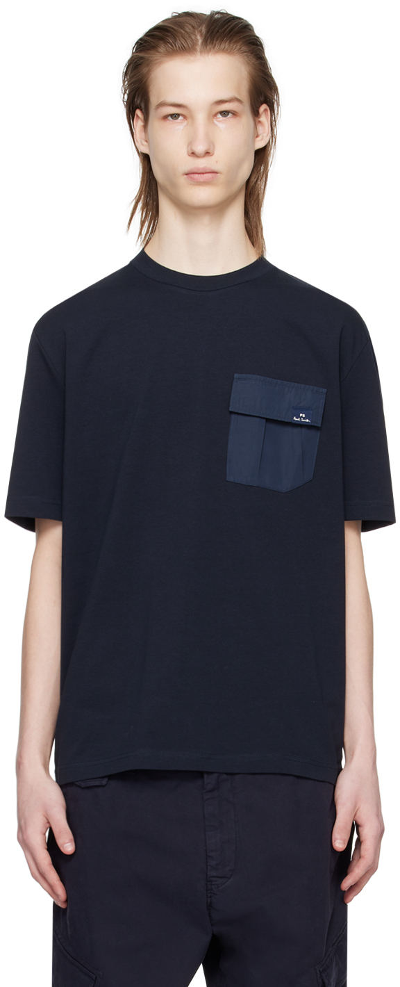 Ps By Paul Smith Chest-pocket T-shirt In Blue