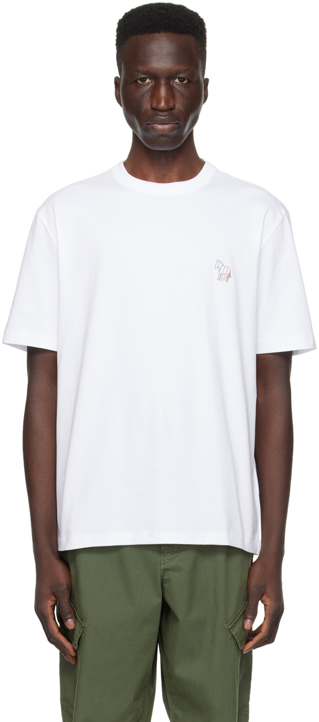 Shop Ps By Paul Smith White Zebra T-shirt In 01 Whites