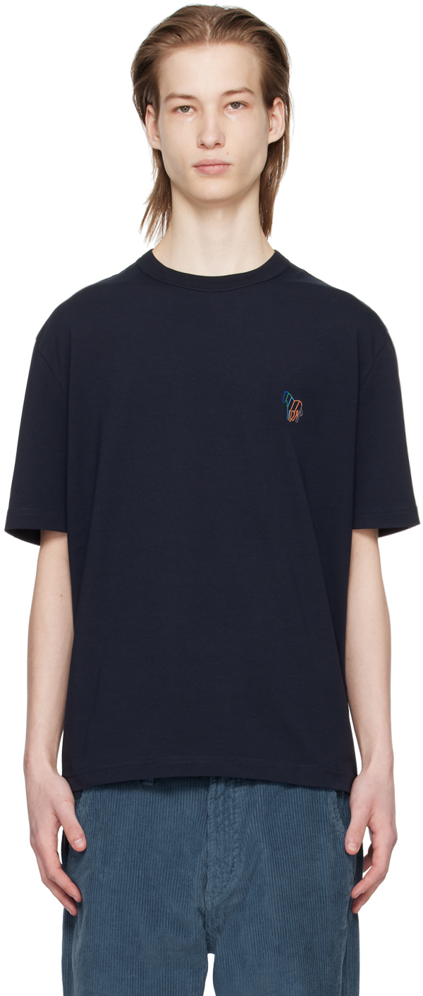Shop Ps By Paul Smith Navy Zebra T-shirt In 49a Blues