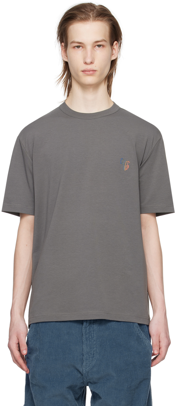 PS PAUL SMITH Melange Grey Zebra Logo T-shirt Regular Fit