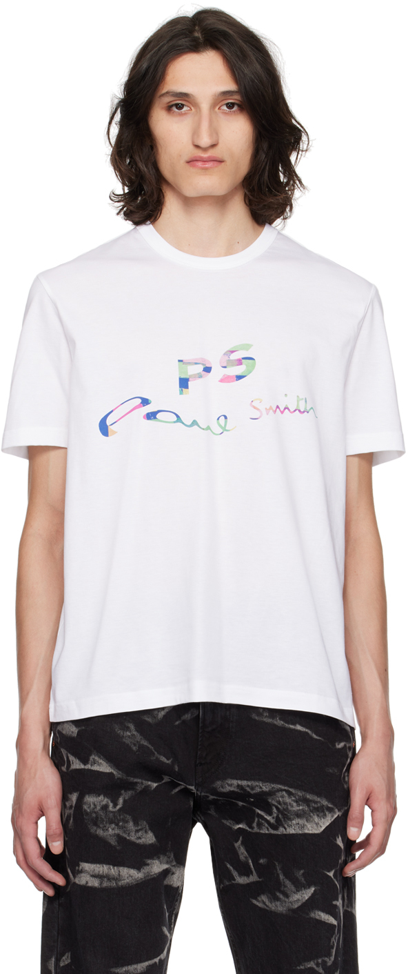 Ps By Paul Smith White Wave T-shirt In 01 Whites