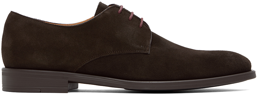 Shop Ps By Paul Smith Brown Suede Bayard Derbys In 69 Brown