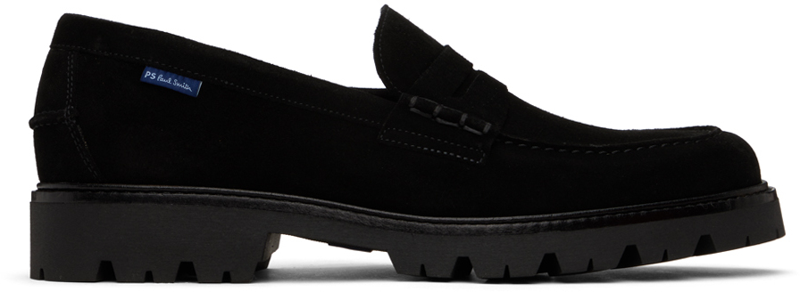 Shop Ps By Paul Smith Black Suede Bolzano Loafers In 79 Blacks