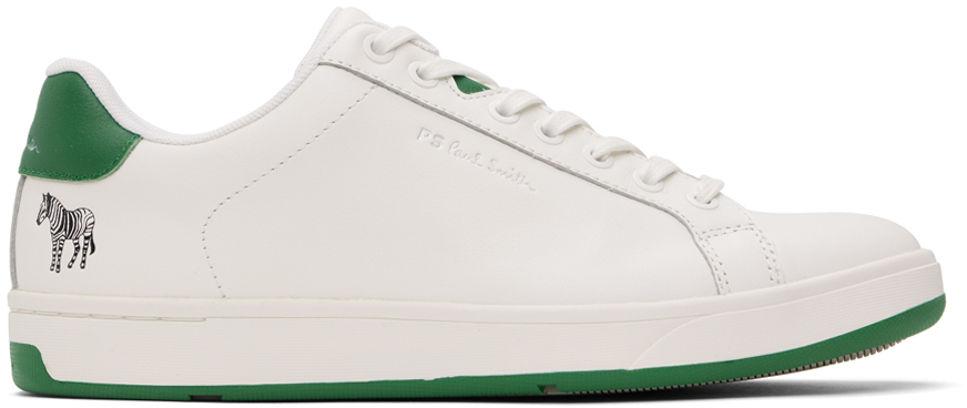 Shop Ps By Paul Smith White & Green Albany Sneakers In 1 -