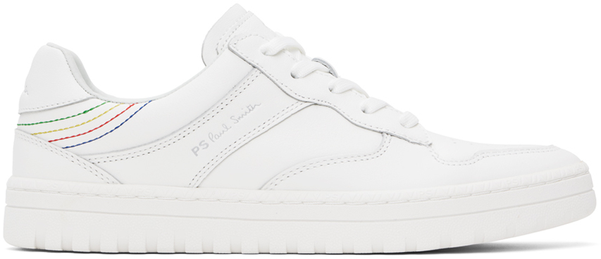 Shop Ps By Paul Smith White Leather Liston Sneakers In 01 Whites