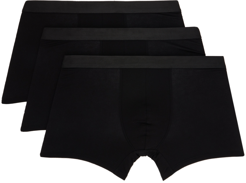 Shop Cdlp Three-pack Black Boxer Briefs