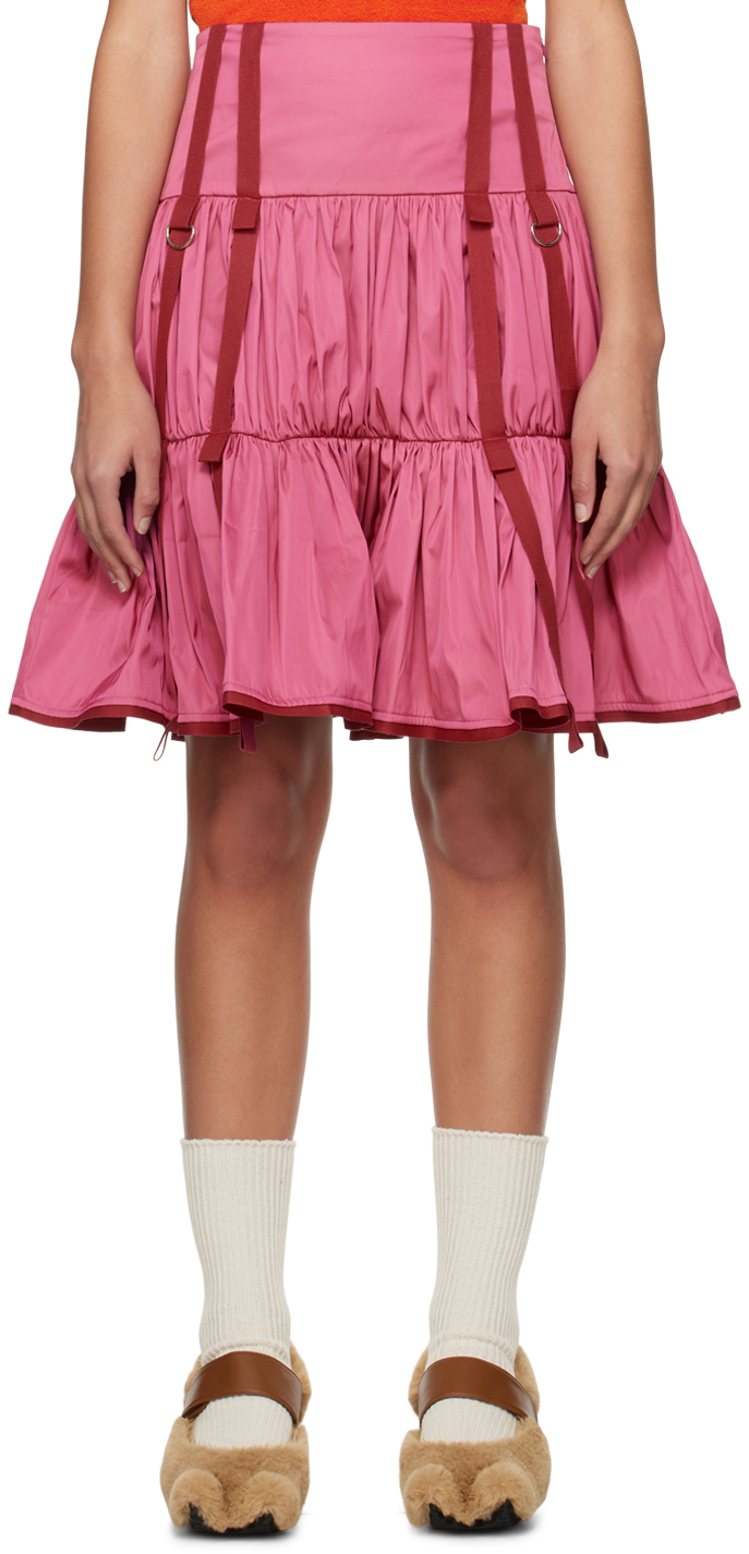 Paula Canovas Del Vas Pink Charm Midi Skirt In Bubble Gum Pink