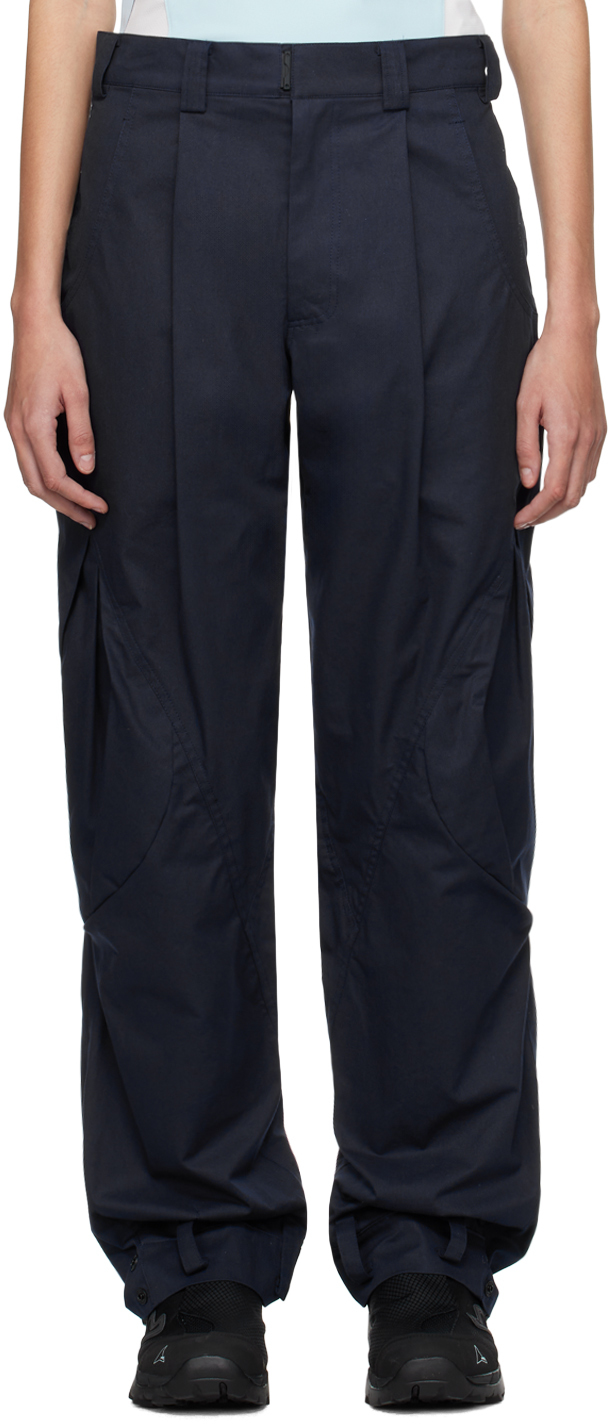 Navy Flap Pocket Trousers