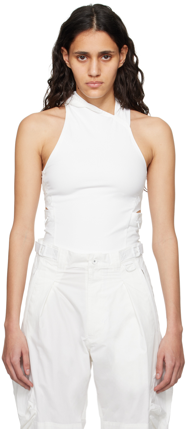 White Hooded Tank Top