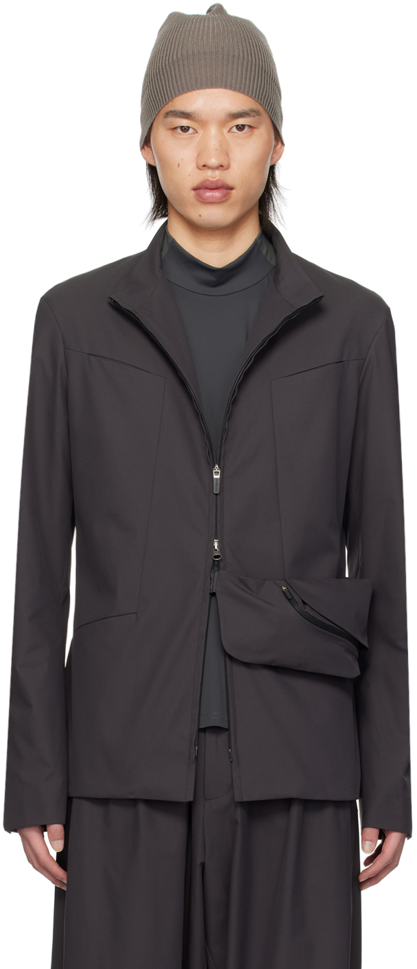 Hyein Seo Grey Waist Bag Jacket In Dark Grey