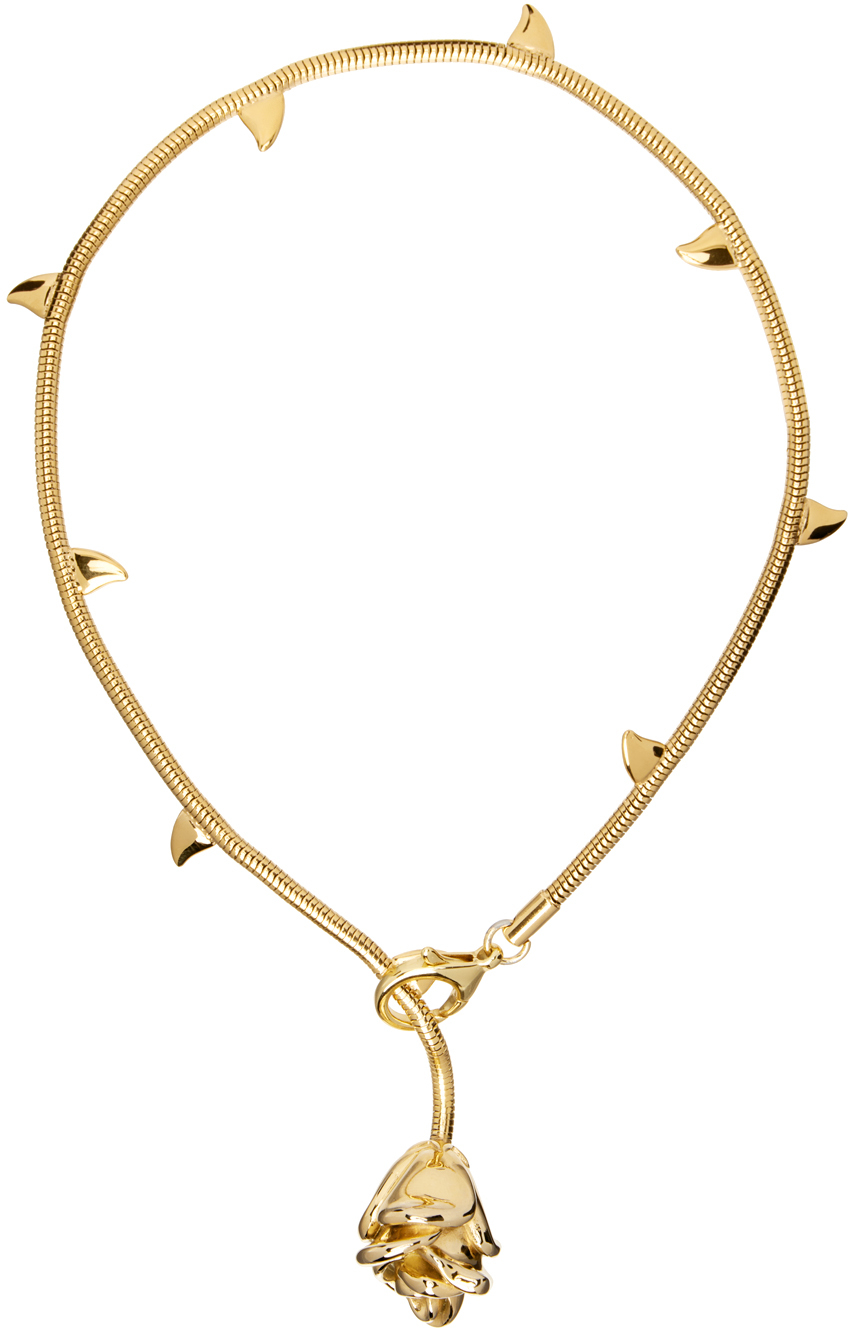 Marland Backus Gold Rosebud Necklace In Mb2301g