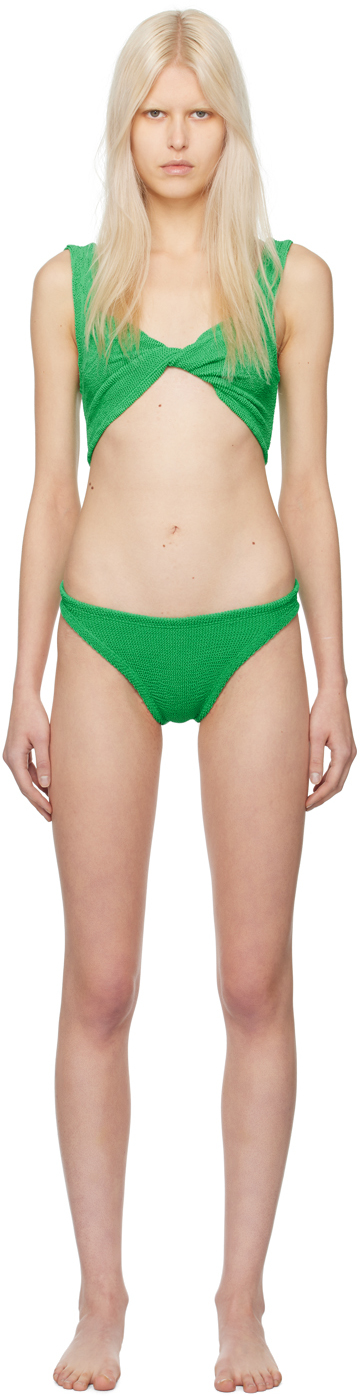 Shop Hunza G Green Juno Bikini In Emerald