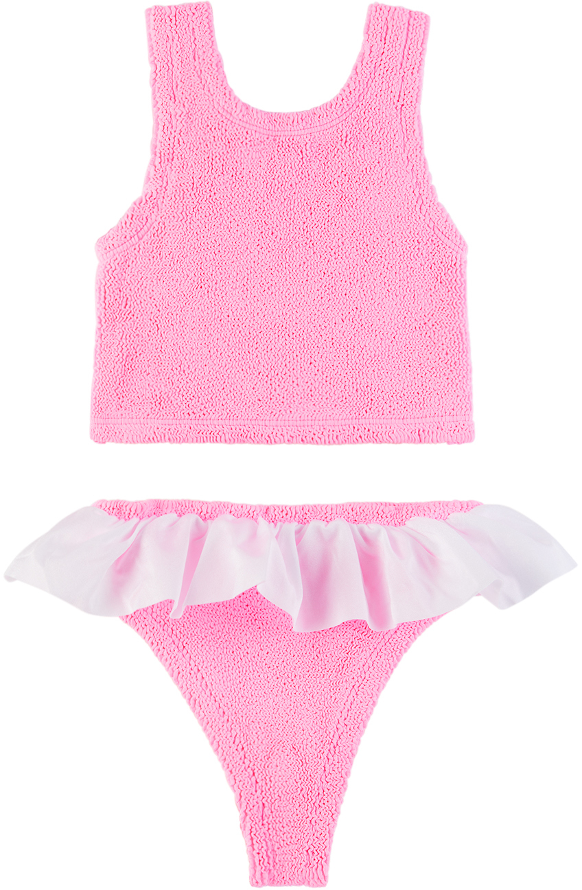 Children's pink two-piece swimsuit, MILOW CROCHET