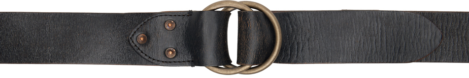 Black Leather Double-O-Ring Belt
