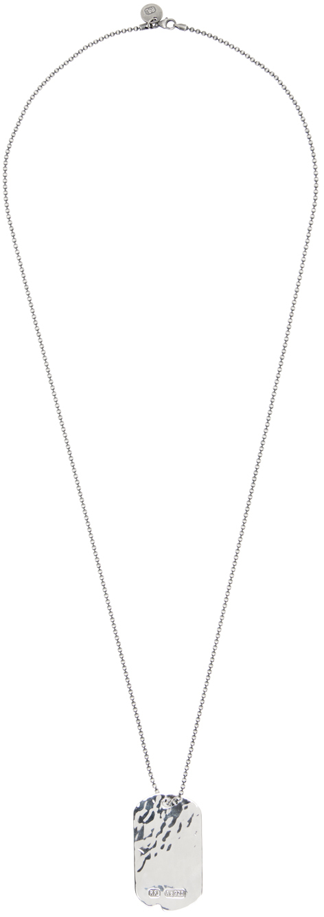 Rrl Silver Dog-tag Necklace