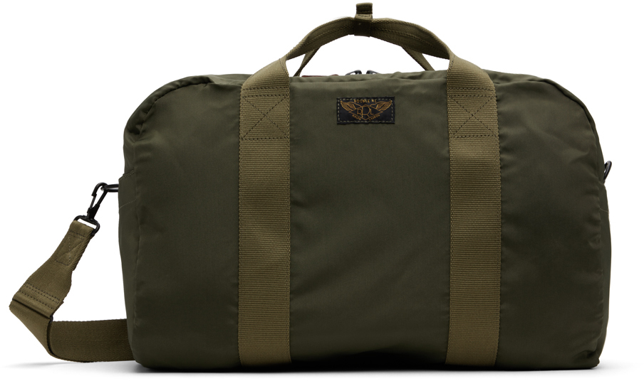 Rrl Green Nylon Canvas Utility Duffle Bag