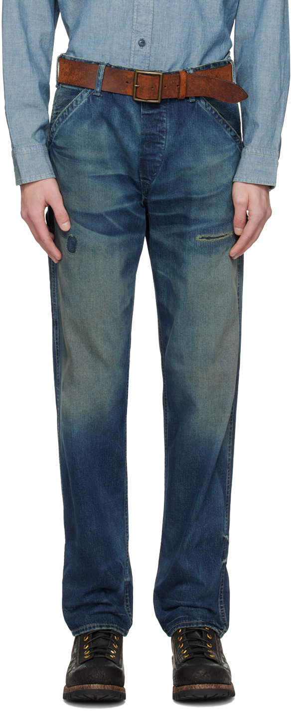 Blue Straight-Fit Jeans