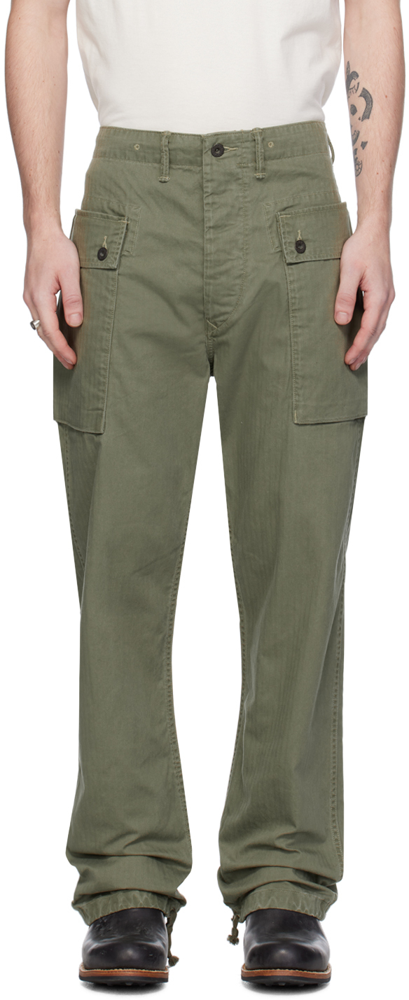 Rrl Green Straight-leg Cargo Trousers In Olive
