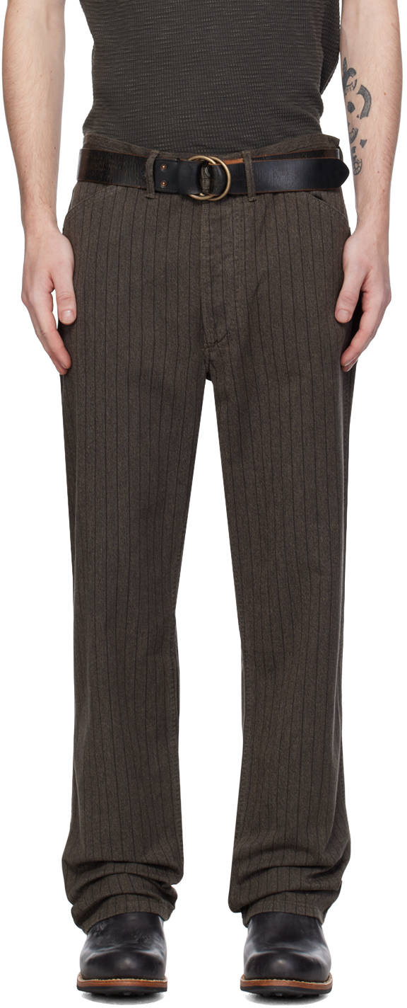 Brown Pinstripe Trousers