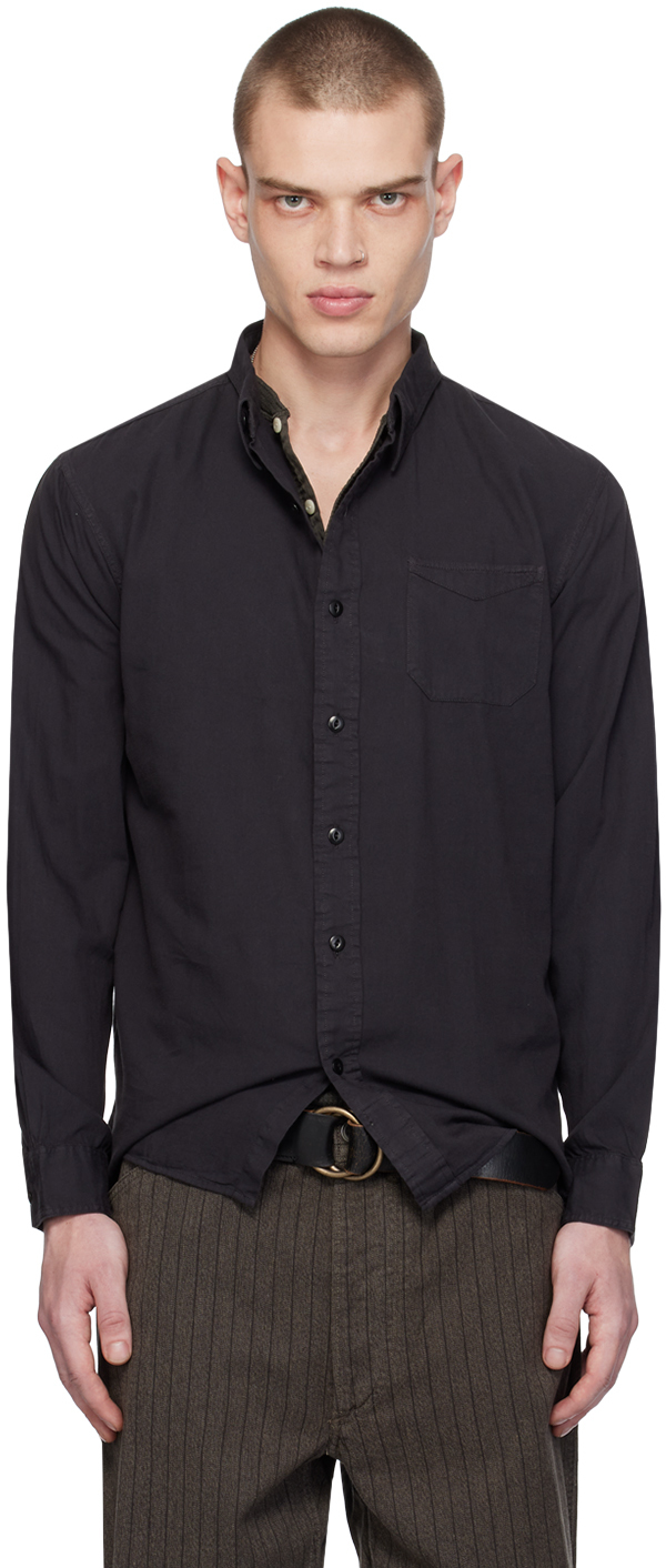 Rrl Black Garment-dyed Shirt