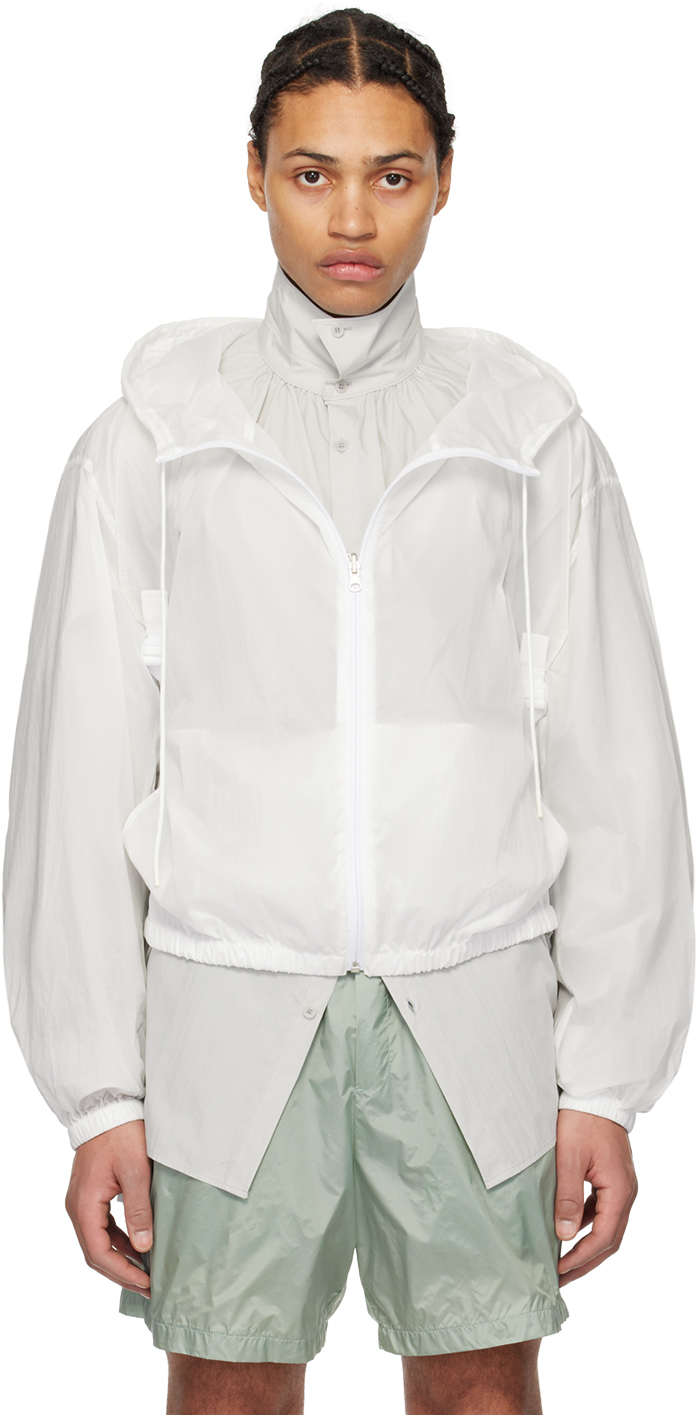 Shop Amomento White Crinkled Jacket