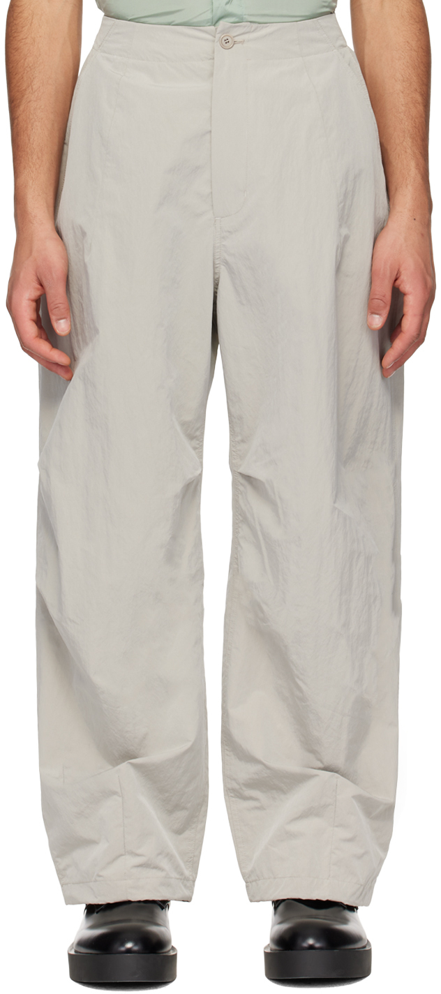 Shop Amomento Gray Fatigue Trousers In Light Grey