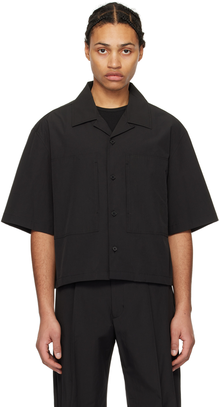 AMOMENTO: Black Cropped Shirt | SSENSE