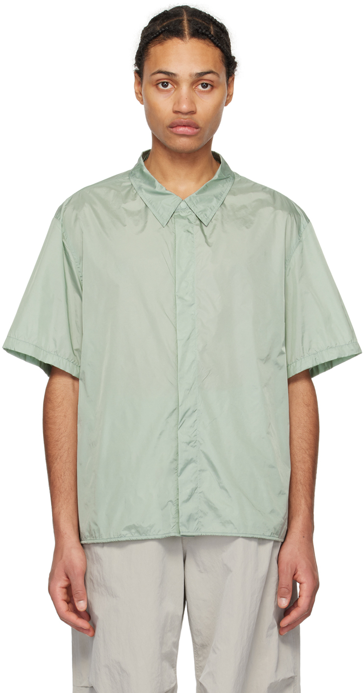 Green Spread Collar Shirt