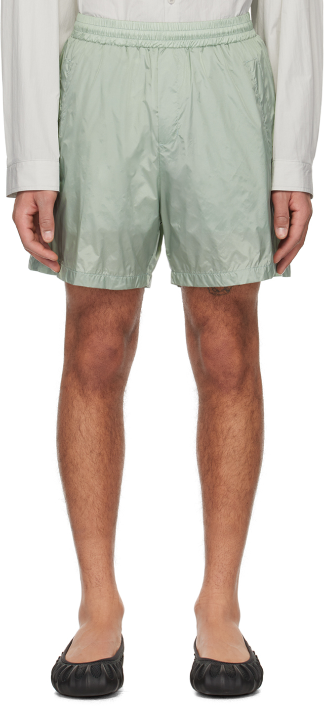 Shop Amomento Green Banding Shorts In Mint