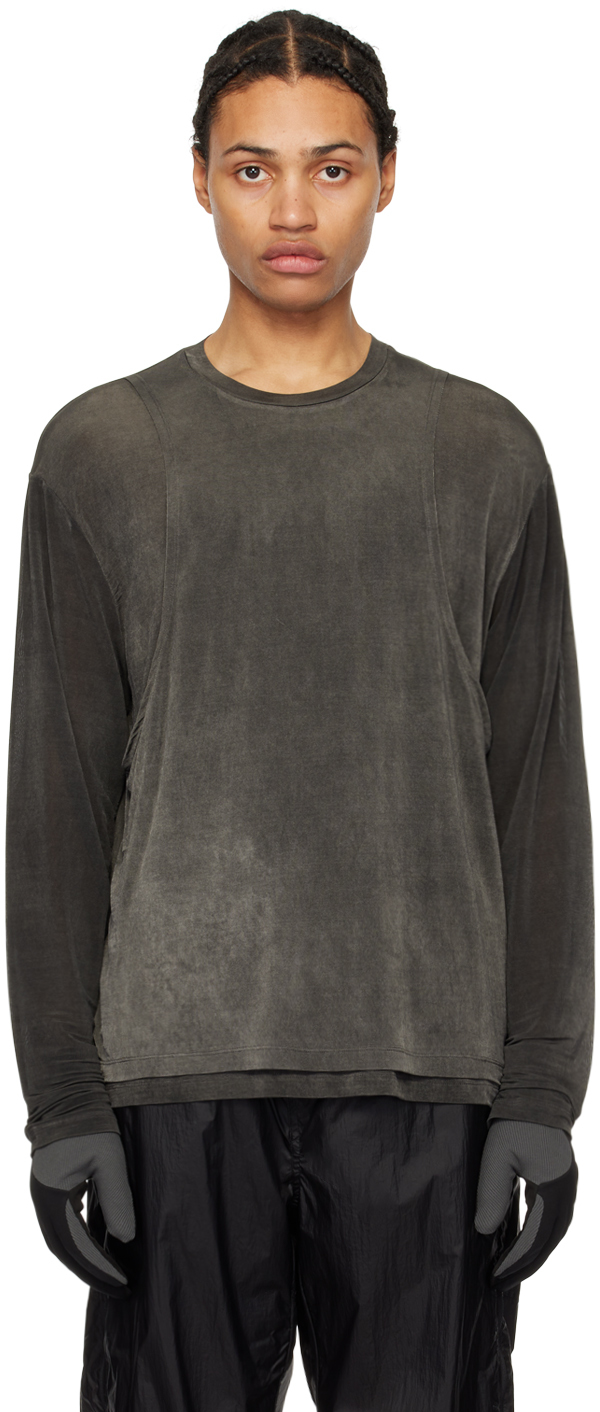 Shop Amomento Gray Oversized Long Sleeve T-shirt In Charcoal