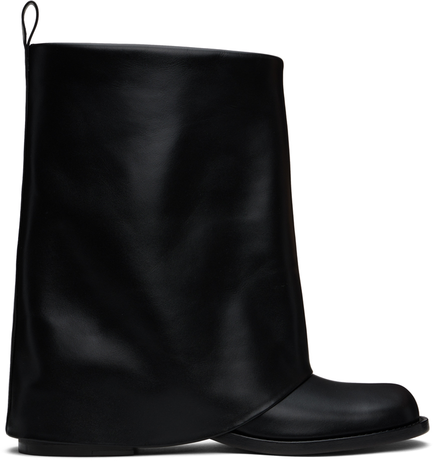 Black Folded Boots