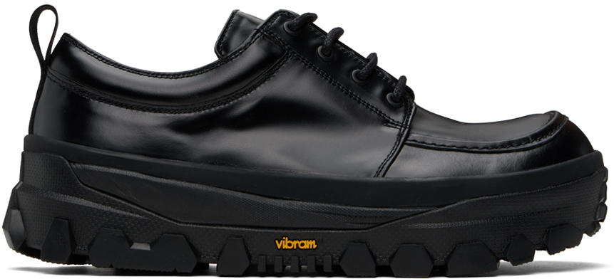Shop Amomento Black Vibram Lace-up Loafers