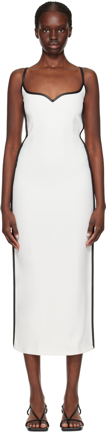 Shop Paris Georgia Ssense Exclusive White Heart Midi Dress In White W Black