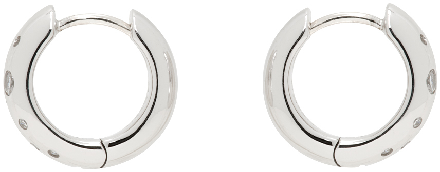 Numbering Silver #3010 Earrings In White