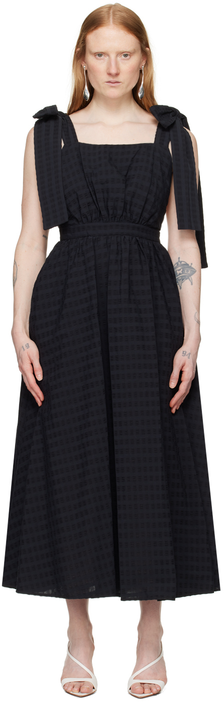 Black Bow Maxi Dress by MSGM on Sale