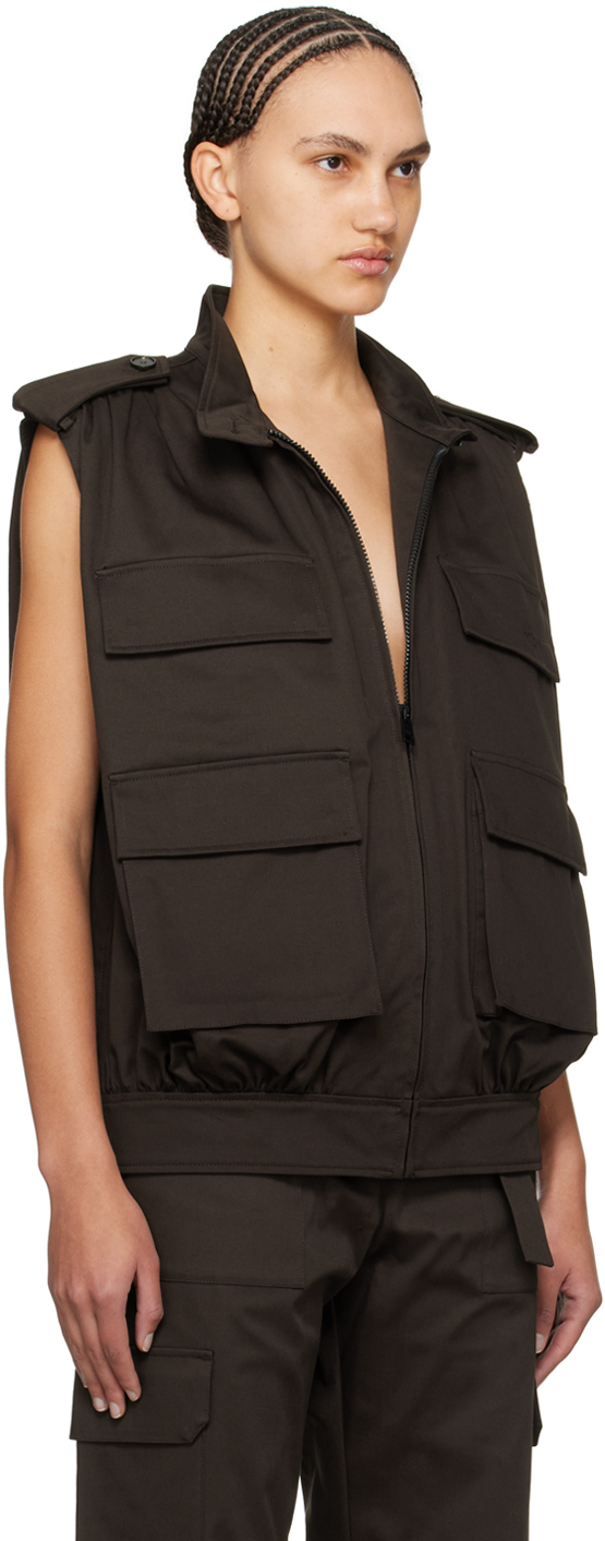 MSGM BROWN CARGO VEST
