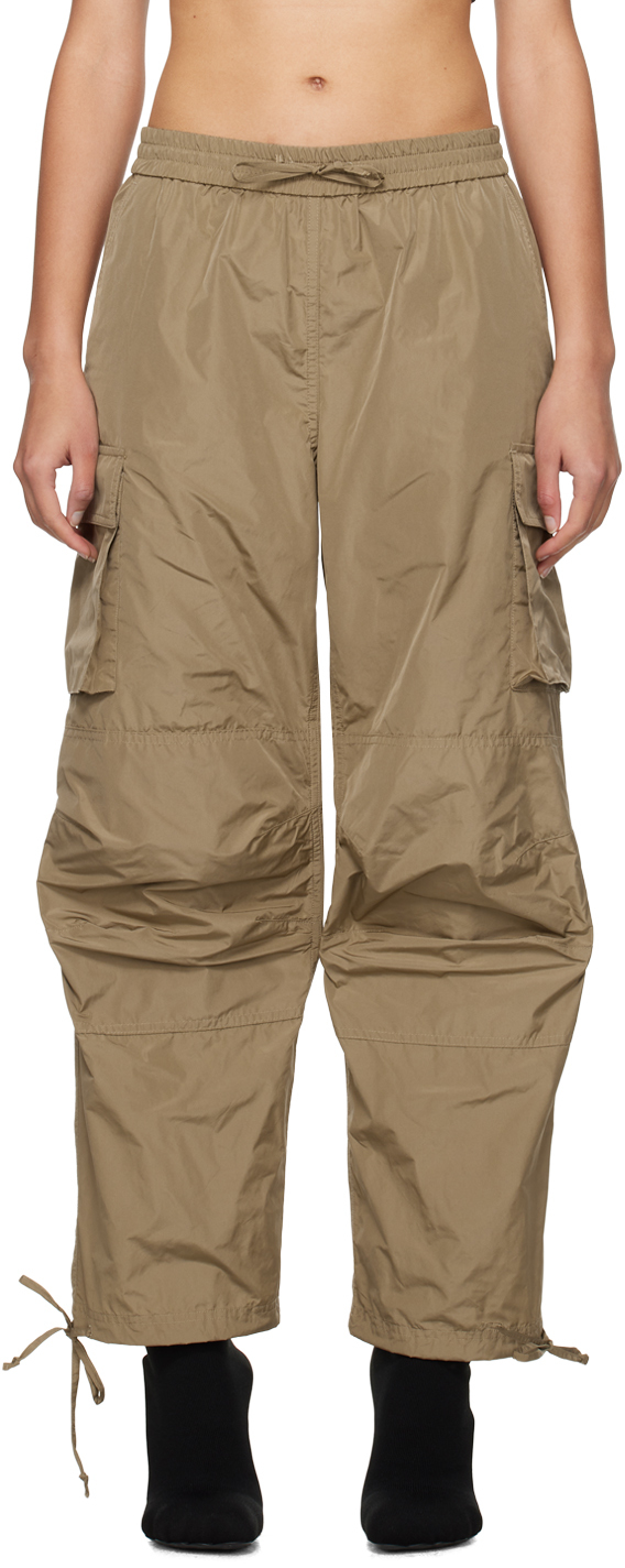 Msgm Tapered Cargo Pants In Neutrals