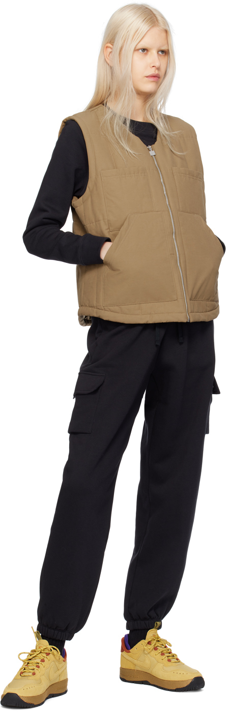 Nike Khaki Quilted Vest In Brown Kelp