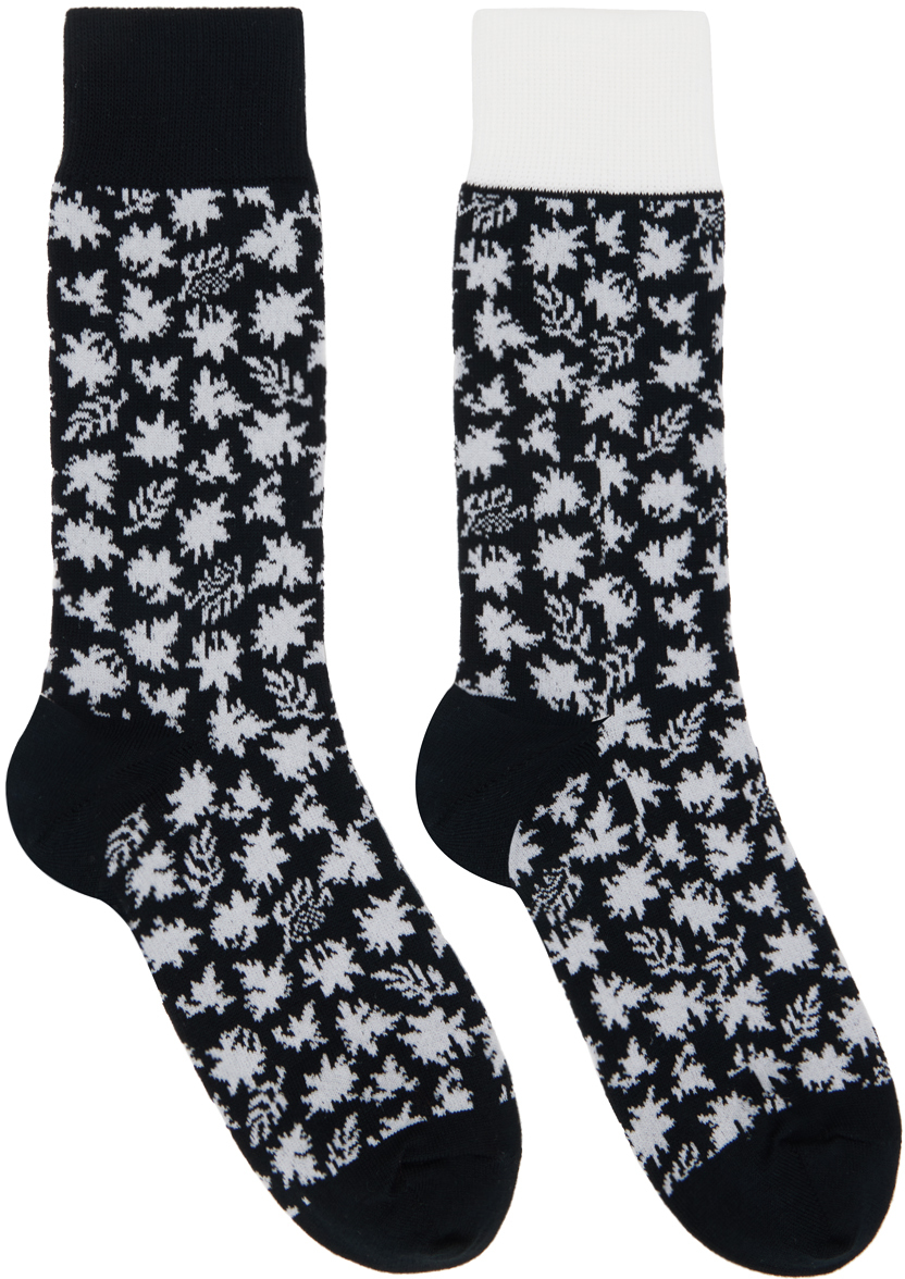 Black & White Floral Socks