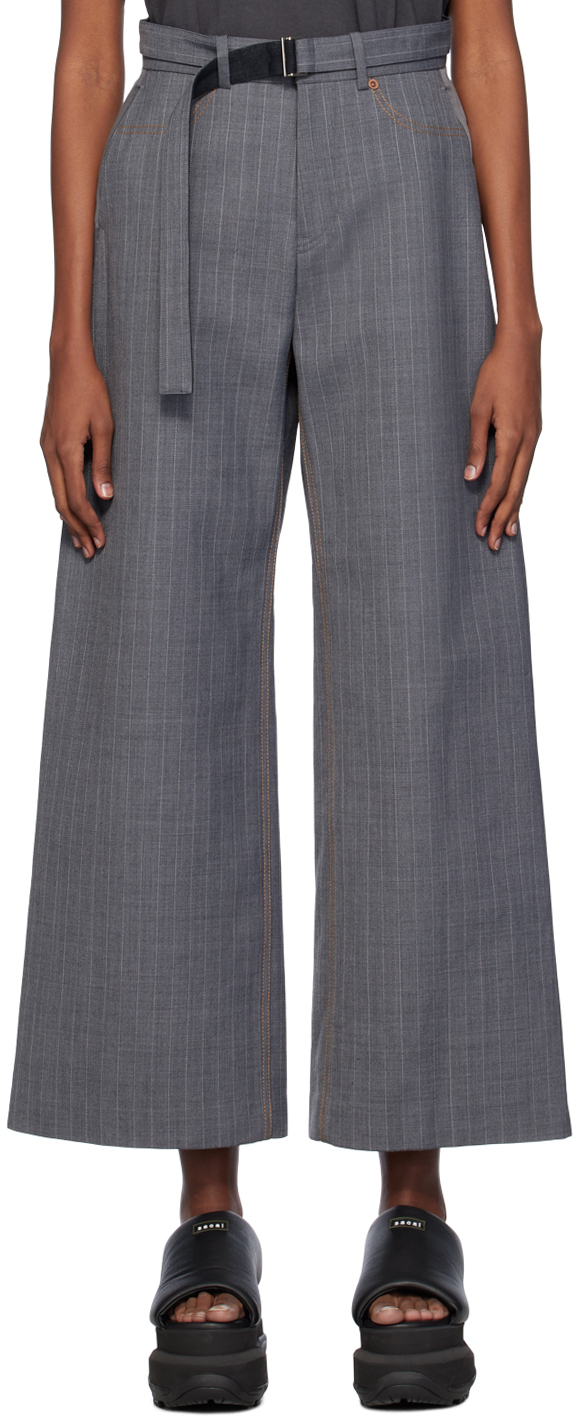 Gray Striped Trousers