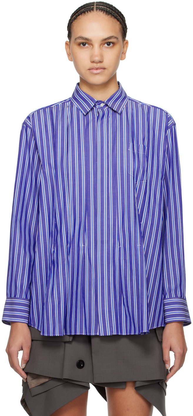 Blue Pleated Shirt