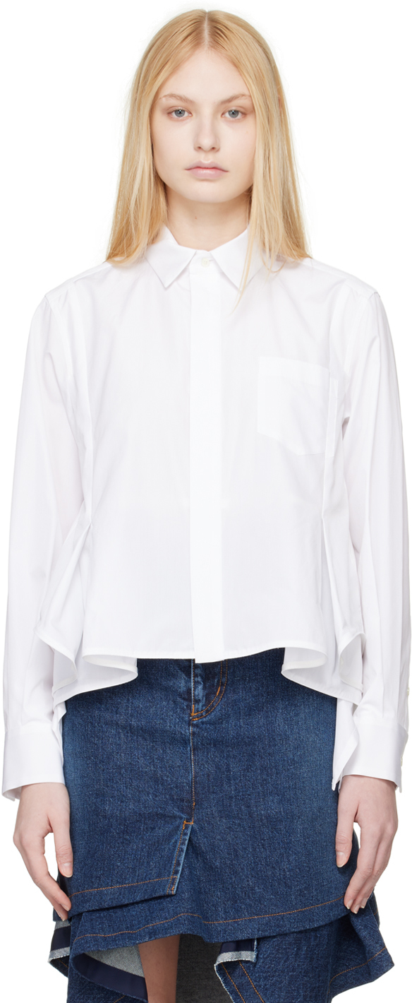 sacai: White Handkerchief Hem Shirt | SSENSE